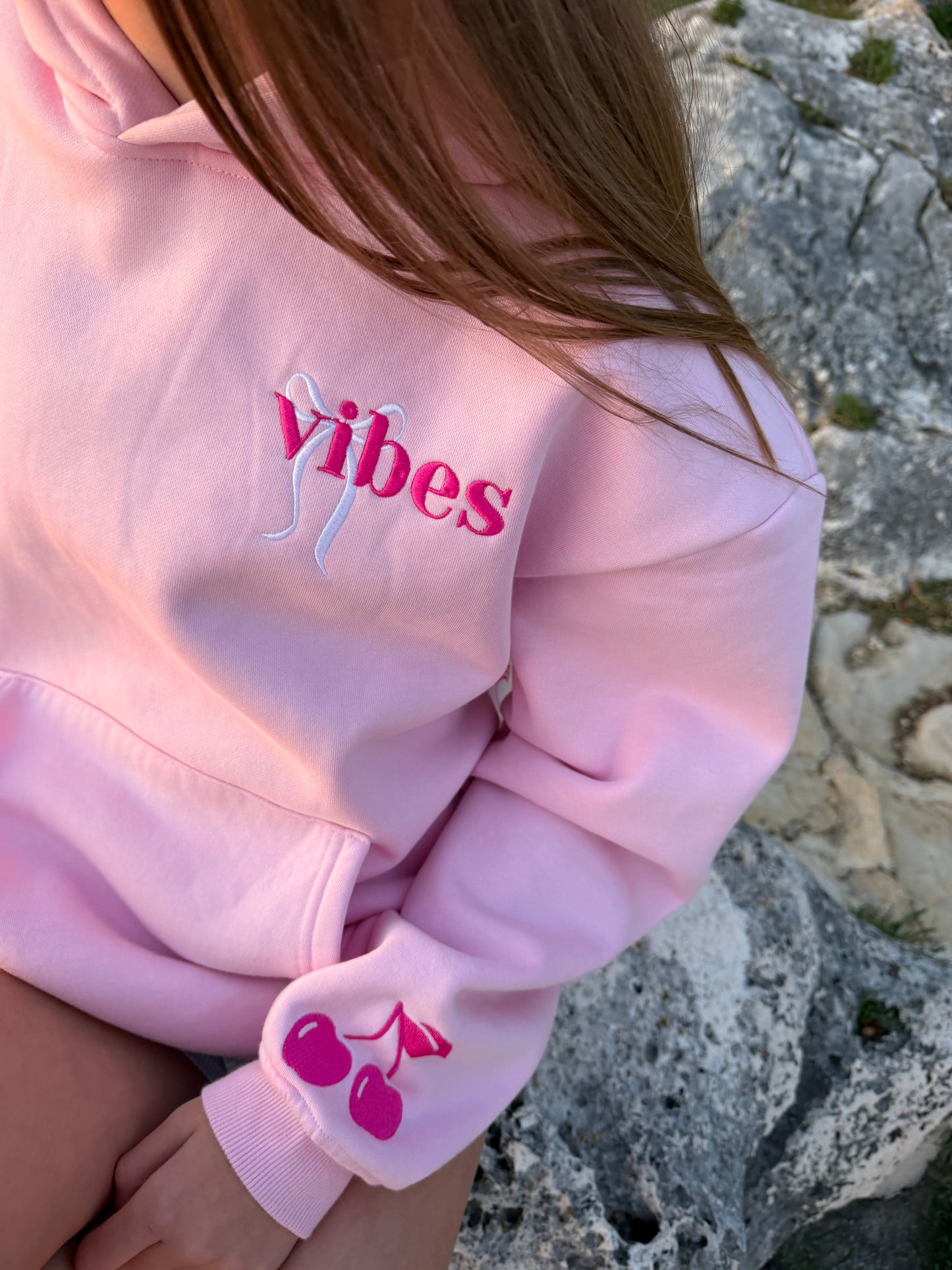 "My vibe" hoodie in Cotton Candy
