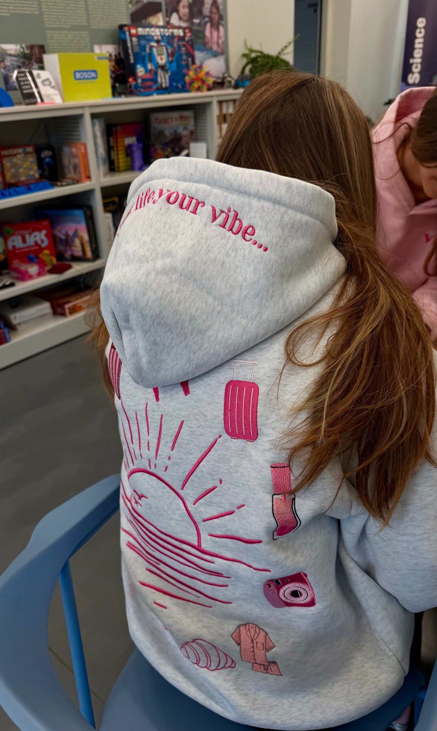 "My vibe" hoodie in Cloud Grey